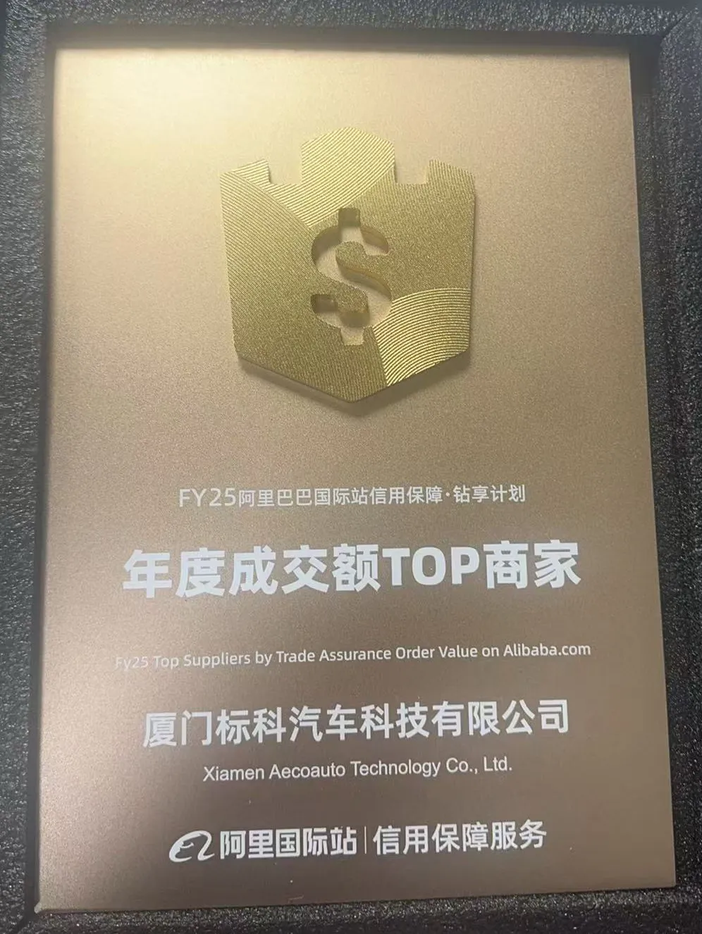 Gratulujeme Xiamen Aecoauto Technology Co., Ltd. za to, že se stal nejvyššími dodavateli FY25 podle hodnoty objednávky na Alibaba.com