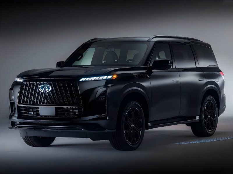 Černá exteriérová sada / 3,5T V6 Power - oficiální obrázky 2026 Infiniti QX80 Sport verze